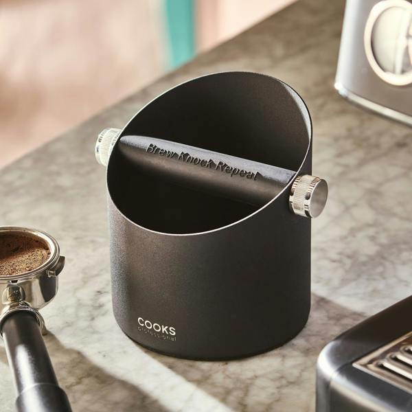 Cooks Professional Steel Espresso Knock Box | Black