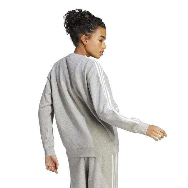 Adidas Womens/Ladies Studio Lounge 3 Stripes Loose Fit Sweatshirt - Black/White - 