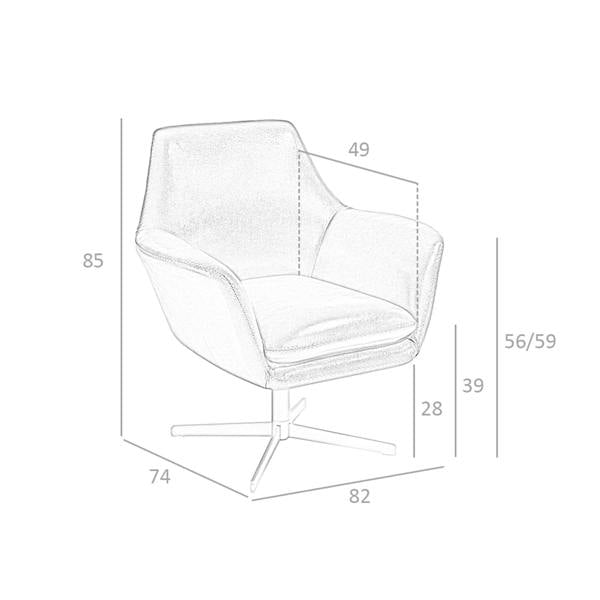 Angel Cerdá Cognac Brown Leather Swivel Armchair 5093