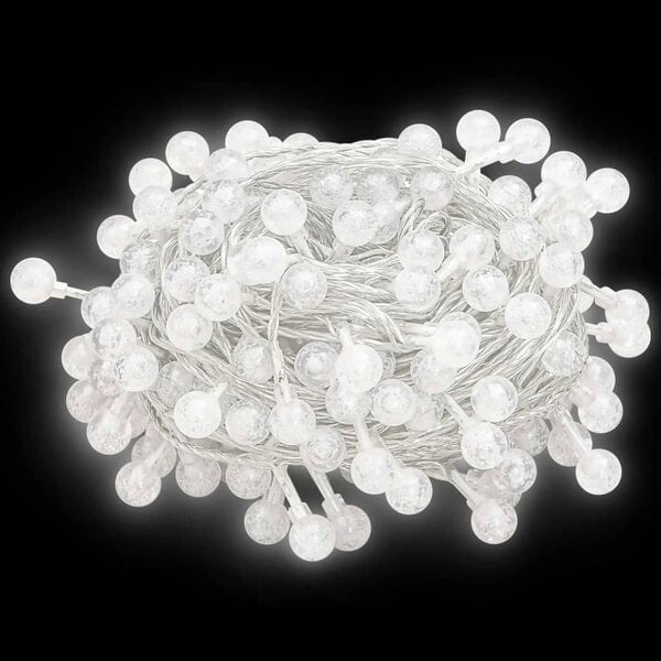 Berkfield Globe Fairy String Lights 20m 200 LED Cold White 8 Function