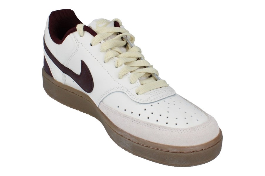 Nike Court Vision Lo Mens Trainers Hv2530  101 - Sail Burgundy Crush Light Khaki 101 - Photo 3