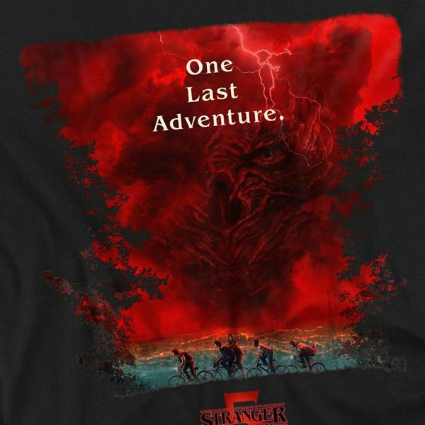 Stranger Things 5 Unisex Adult Vecna Clouds Poster Long-Sleeved T-Shirt - Black - 