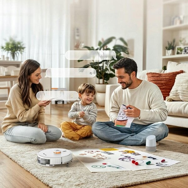 Teendow Robot vacuum cleaner with mopping function and automatic suction station, 6000Pa suction power