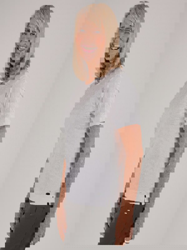 TIGI-Wear All- Over Leaf Embroidery Top