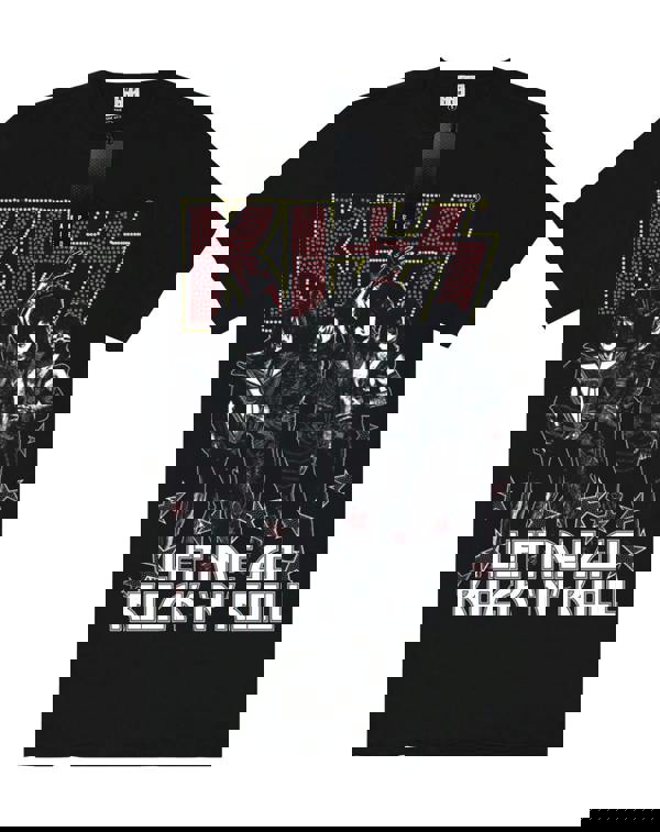 Amplified Clothing Mens Black Kiss Short Sleeved T-Shirt