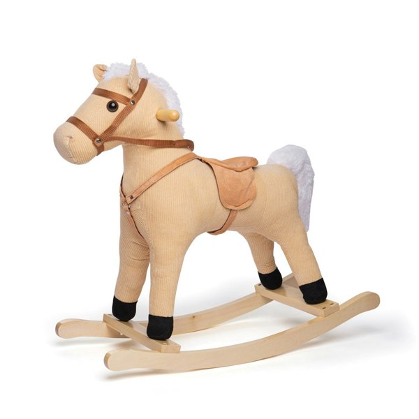 Bigjigs Toys Wooden Cord Rocking Horse - Sturdy & Easy Grip Handles