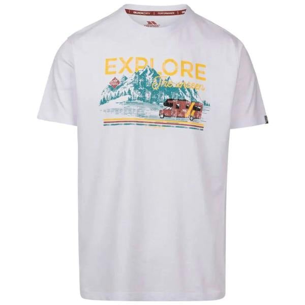 Trespass Mens Thelon Printed Casual T-Shirt - White
