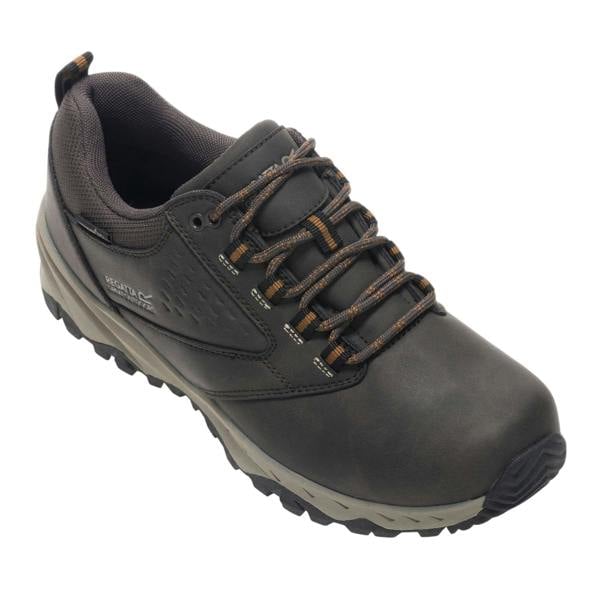 Regatta Mens Amble Waterproof Low Cut Walking Shoes - Peat/Tan - 
