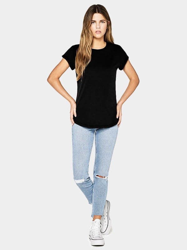 Yoga Studio Women's Organic Cotton Rolled Sleeve T-Shirt Top