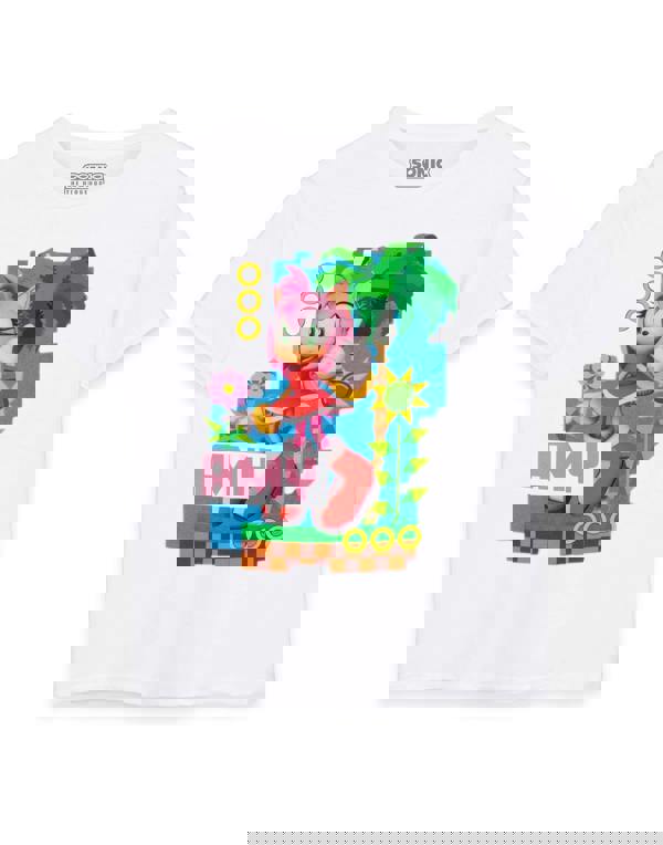 Sonic the Hedgehog Unisex Kids White Amy Short Sleeved T-Shirt