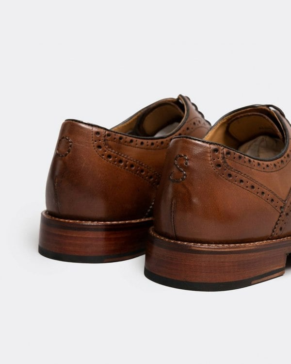 Oliver Sweeney Aldeburgh Mens Leather Brogue - Dark Tan