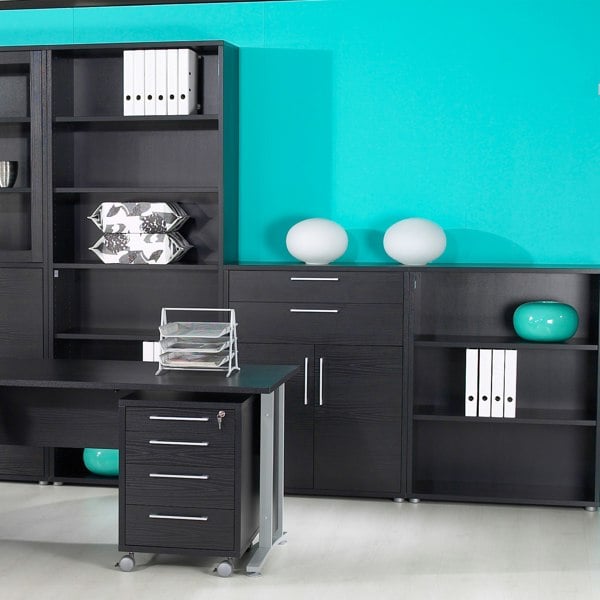Furniture To Go Prima Bookcase 2 Shelves in Black Woodgrain