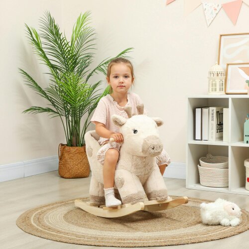AIYAPLAY Rocking Horse Giraffe Design for Toddlers 1-3 Years Beige