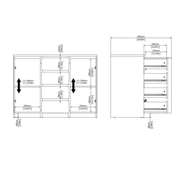 Furniture To Go Naia Sideboard in Cashmere Jackson Hickory