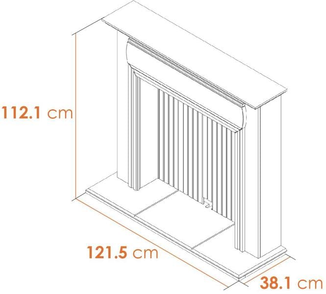 Adam Florence Stove Fireplace in Pure White with Lunar Electric Stove in Grey, 48 Inch