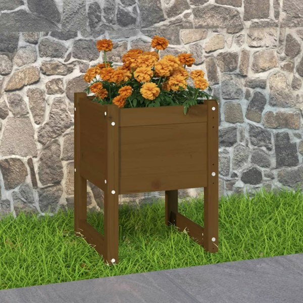 Berkfield Planter Honey Brown 40x40x52.5 cm Solid Wood Pine