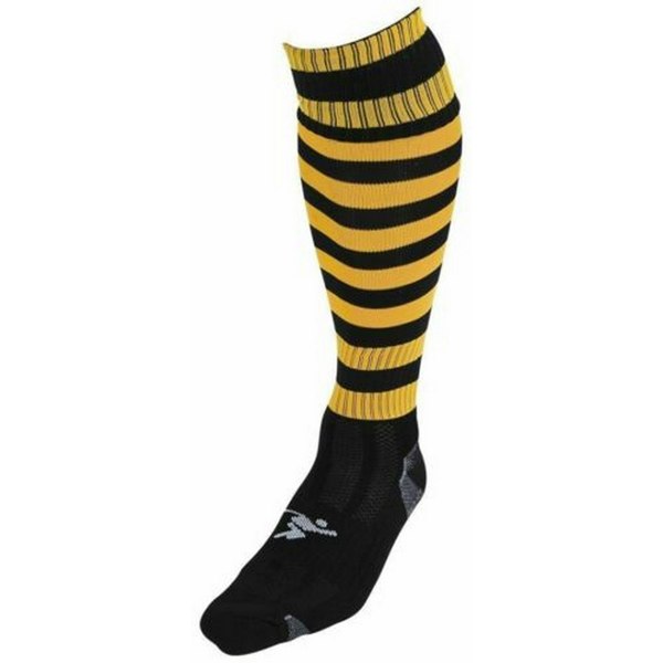 Precision Unisex Adult Pro Hooped Football Socks - Black/Amber Glow