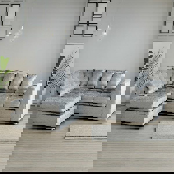 Furnishings For Less Crystal Crushed Velvet Scatter Corner Sofa