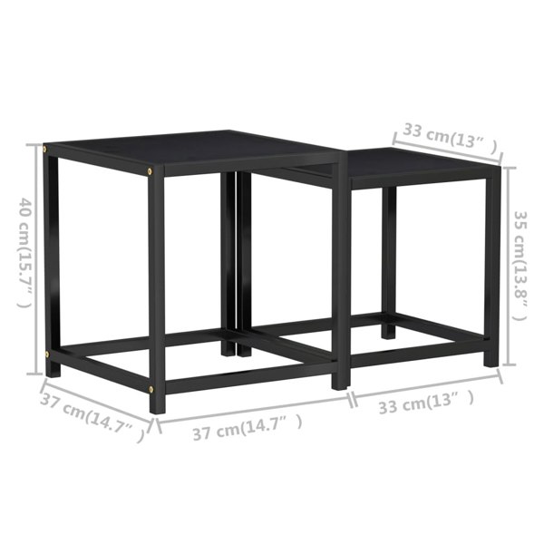 Berkfield Tea Tables 2 pcs MDF Black