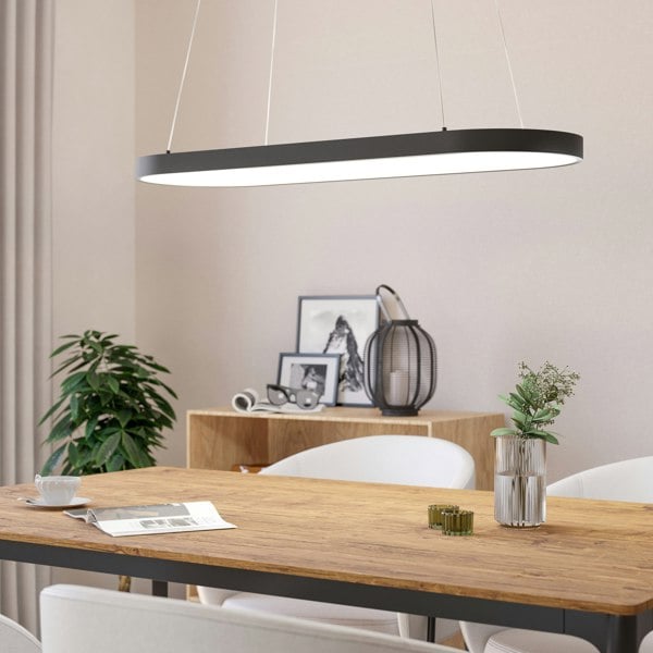 EGLO Codriales Modern Black LED Oval Pendant Light WBS