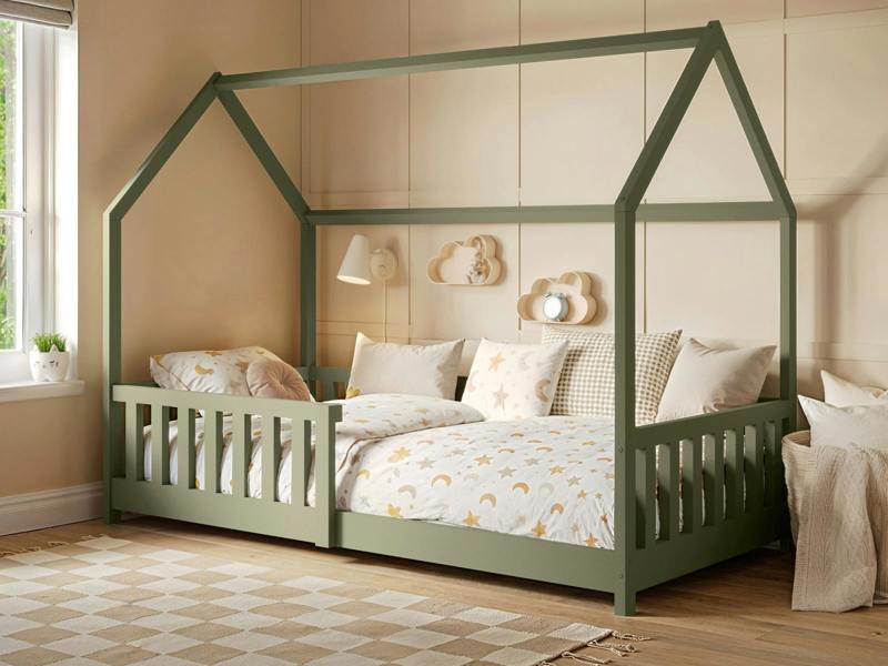 Flair Explorer Single Play House Floor Bed with Rails Wooden