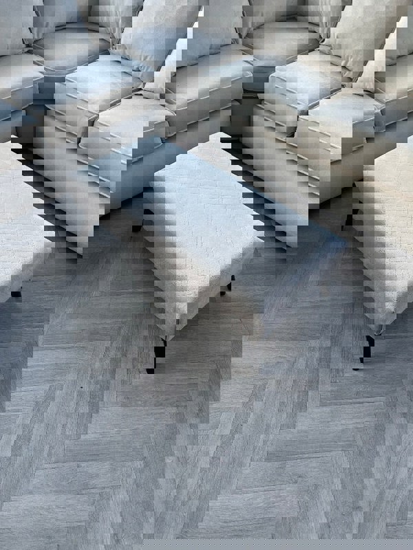 Premium off white creamy stitched design plain lid footstool bench or coffee table - ISTOOLS