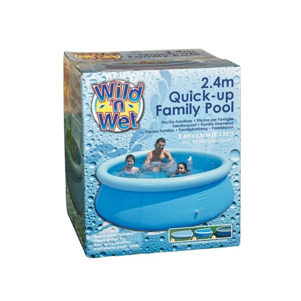 Samuel Alexander 8ft 2.4m Deep Quick Up Garden Family Paddling Pool