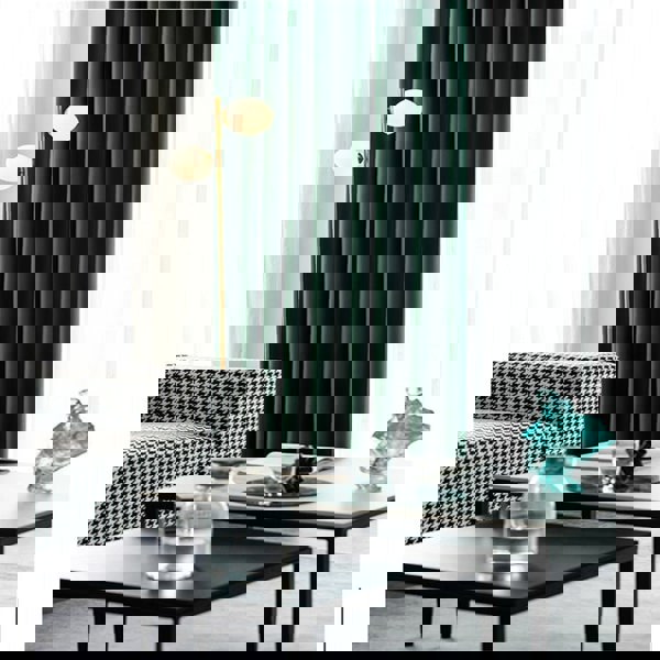 Anydrape Curtain Dark Green Blackout Curtains for Living Room 100cm