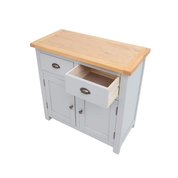 Cabinet Bits Argenta Light Grey 2 Drawer 2 Door Sideboard Brass Cup Handle