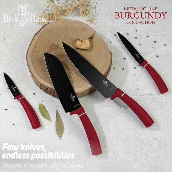 Berlinger Haus 4-Piece Knife Set | Burgundy | Berlinger Haus BH2887
