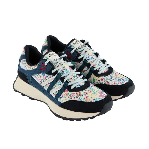 Regatta Womens Cath Kidston Harmony Ditsy Suede Trainers - Cream/Navy - Cream/Navy - 100% Mixed