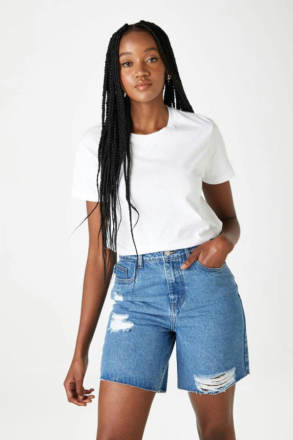 Urban Bliss High Waisted Ripped Longline Shorts