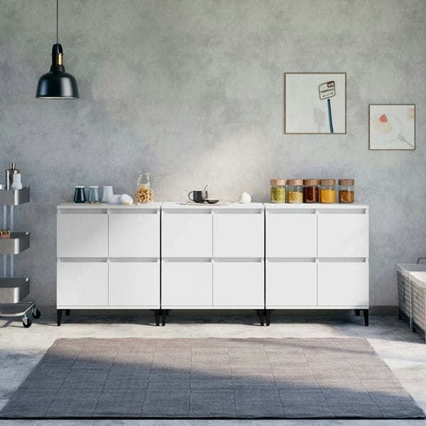 Berkfield Sideboards 3 pcs White 60x35x70 cm Engineered Wood