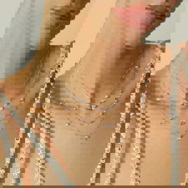 Ania Haie Miss Dainty Sterling Silver Multi Cubic Zirconia Station Necklace N065-06H