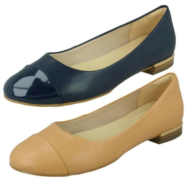 Clarks Ladies Clarks Flat Ballerina Shoes Festival Gold
