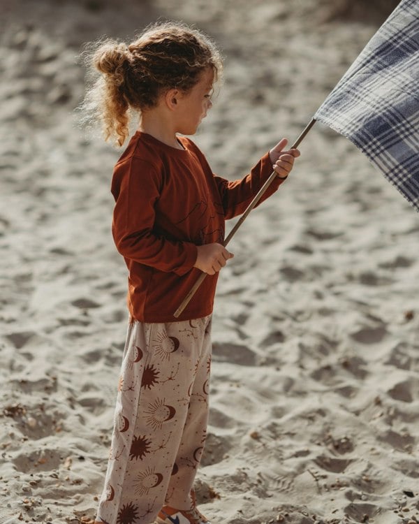 Beige Celestial Print Trousers - image 1
