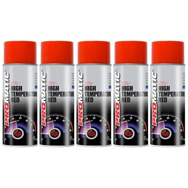Promatic 5X Promatic Red High Temperature Spray Paint 400ml