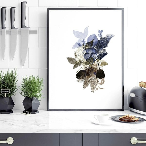 Wall paintings for kitchen | set of 3 Botanical art prints