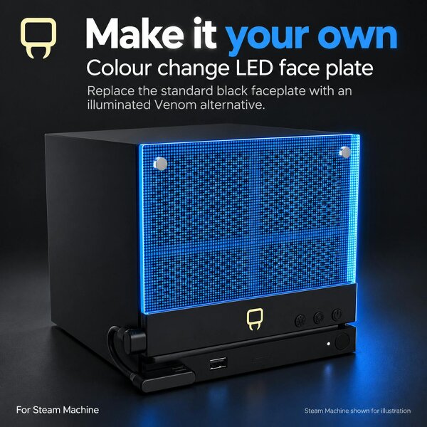 Venom Steam Machine LED Face Plate with Eight Colour Options
