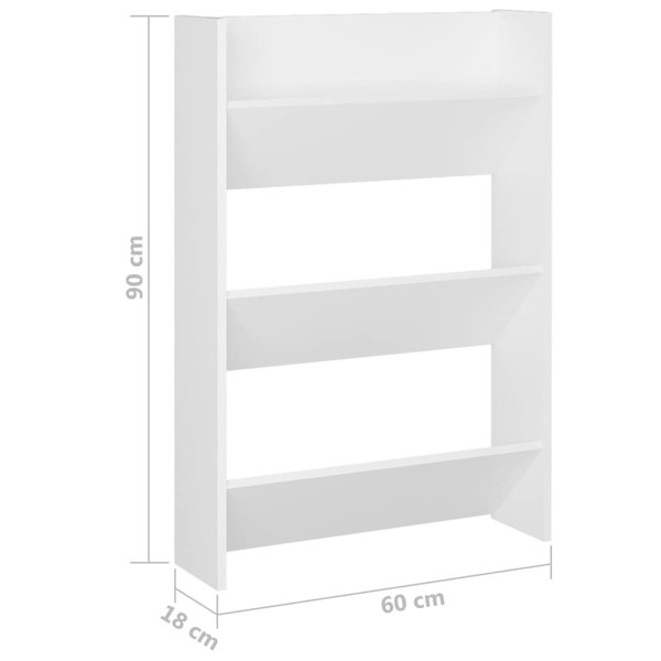 Berkfield Wall Shoe Cabinets 2 pcs  White 60x18x90 cm Engineered Wood