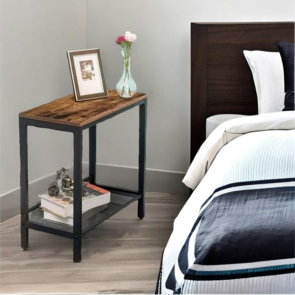 Rafaelo Mobilia Small Side Table with Flat or Slant Adjustable Shelf