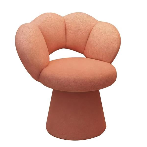 Havendro Light Luxury Petal Shaped Vanity Chair Soft Padded Swivel Bedroom Makeup Stool