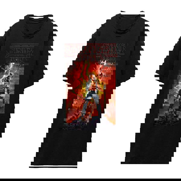 Stranger Things Womens/Ladies Rock Of Eddie Munson T-Shirt - Black