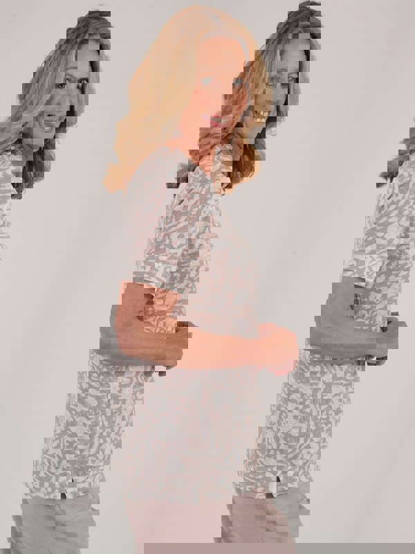 TIGI-Wear Floral Block Print Top