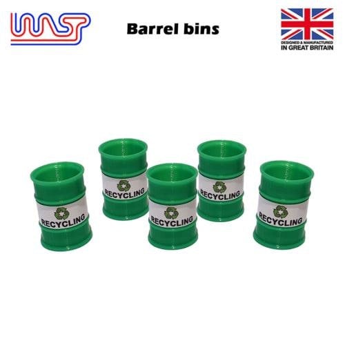 MCSlots Slot Car Scenery Track Side Green Recycle Barrels x 5 WASP NEW