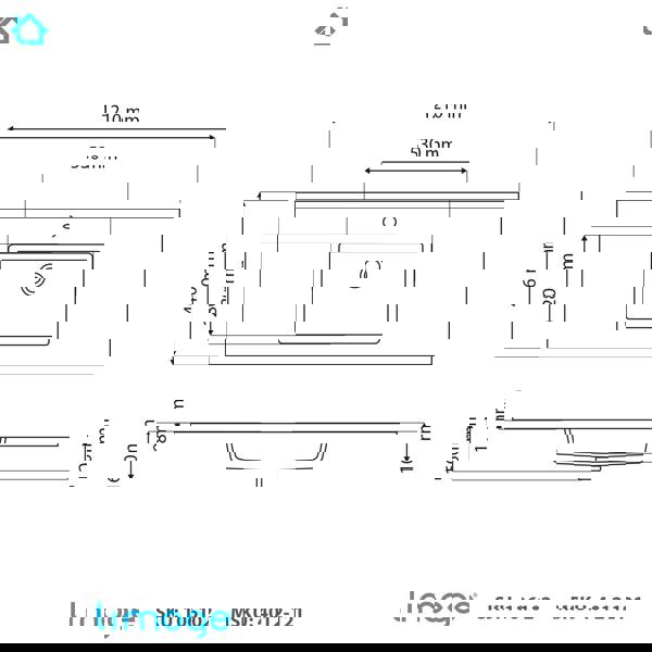 4012 ceramic 121cm thin edge inset basin with rectangular bowl