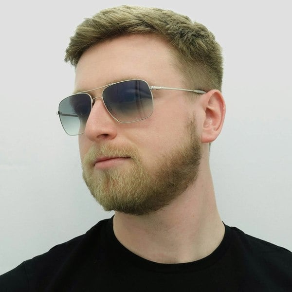 Oliver Peoples Sunglasses Clifton 1150 5036/3F Silver Chrome Sapphir Photochromic