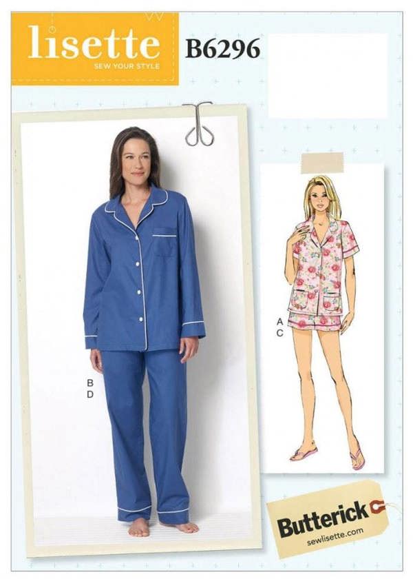 Butterick Sewing Pattern 6296, Trousers, Pyjamas, Shorts, Tops for Women, A5 (6-8-10-12-14) - Easy