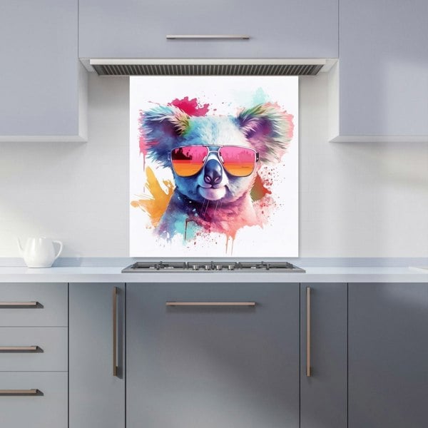 Warren Reed - Designer Colourful Splashart Koala In Glasses Kitchen Splashback