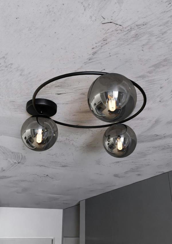 Emibig SOPRA Ceiling lamp  3 x E14 Black with Graphite Shade